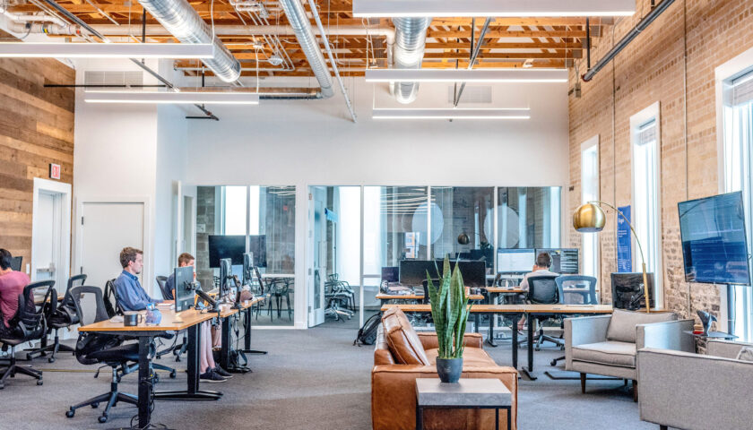 Inside of a commercial office